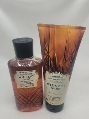 Bath & Body Works Whiskey Toast Men's Body Wash & Body Cream NEW 2 Piece Set